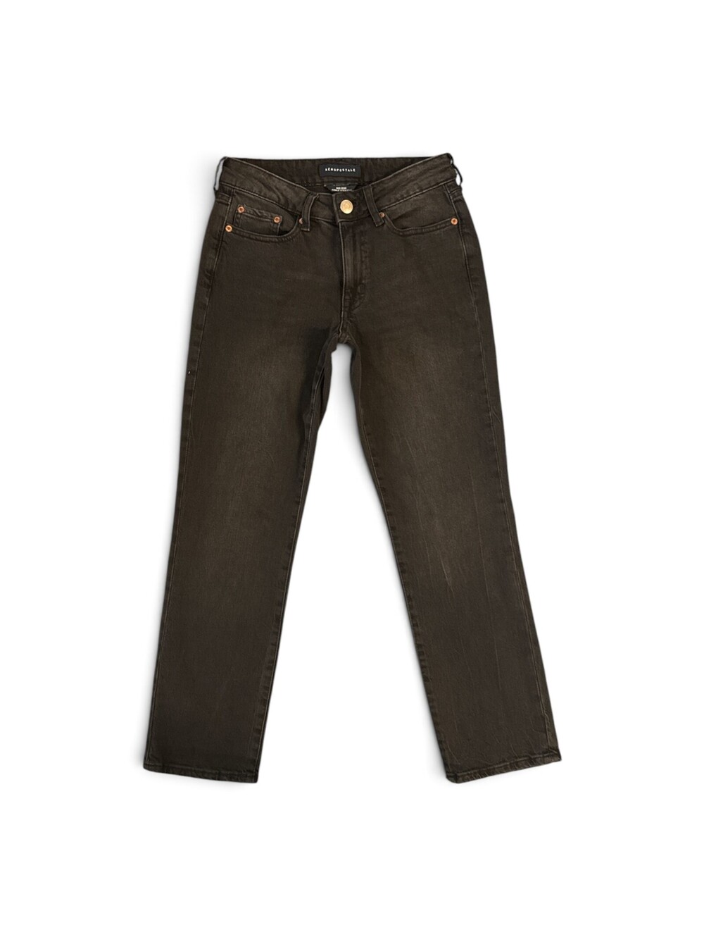 Aeropostale Distressed Mid-Rise Ankle Straight Jeans